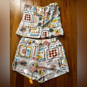 Midnight Sky Two Piece Strapless Shorts Set